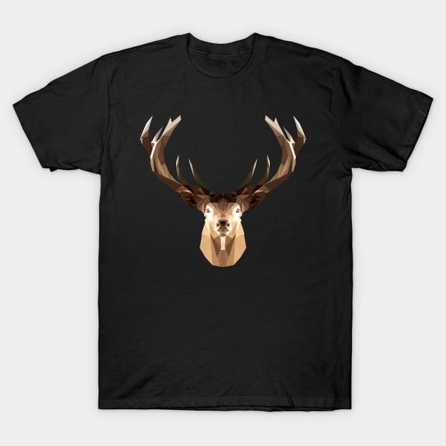 Low Polygon Elk T-Shirt T-Shirt by SolarFlare